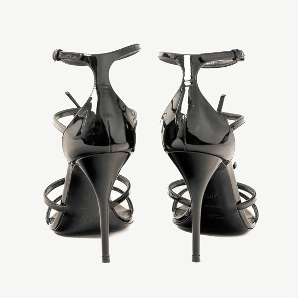 Saint Laurent Cassandra Sandal in Black Patent Leather - Picture 4 of 12